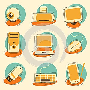 Computer and Electronics Icon Set