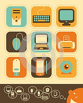 Computer and Electronics Icon Set