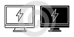 Computer Energy Black Icon Bundle for Power and Performance