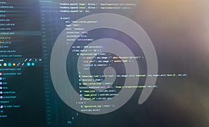 Computer engineering of web site in the code editor using javascript language