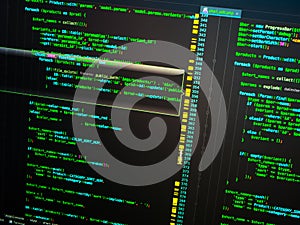 Computer engineering of web site in the code editor using php language
