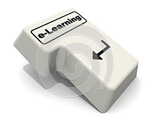Enter key with e-Learning word