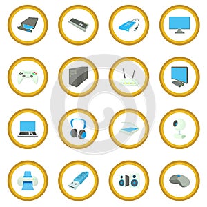 Computer equipmen icon circle