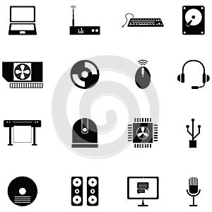 Computer equipment icon set