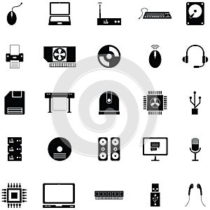 Computer equipment icon set