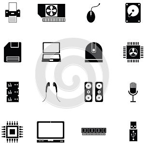 Computer equipment icon set