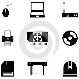 Computer equipment icon set