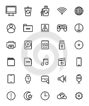 Computer and IT equipment icon set