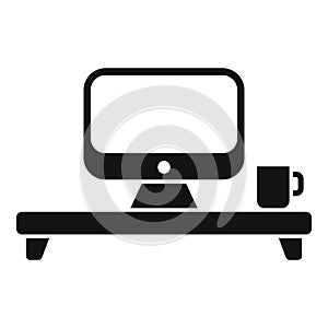 Computer ergonomic workplace icon simple vector. Office sit