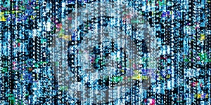 Computer error display corrupt binary data hacker digital binary data screen background 3d illustration