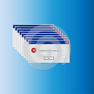 Computer error display screen, Repeated Error message dialog blog.