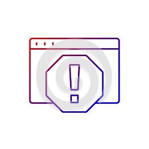 Computer error gradient linear vector icon