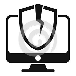 Computer error icon simple vector. Security threat