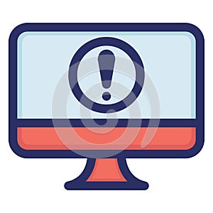 Computer, error Isolated Vector icon which can easily modify or edit