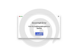 A computer error message displayed in