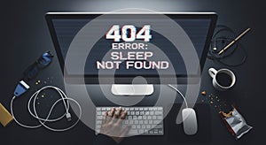 Computer Error 404 Message on Screen