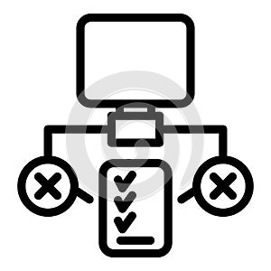 Computer 2fa icon outline vector. Factor password