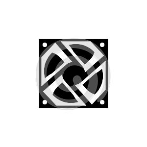 Computer fan icon glyph or solid style vector illustration
