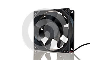 Computer fan, isolated on a white background, quiet, silent fan, speed control, cooling of computer