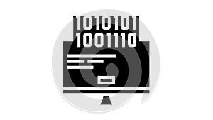 computer fatal error glyph icon animation