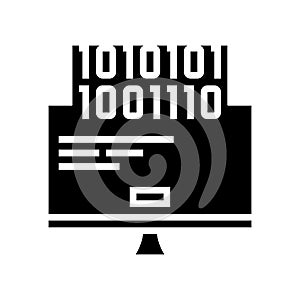 computer fatal error glyph icon vector illustration