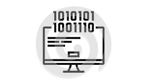 computer fatal error line icon animation