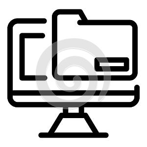 Computer file folder icon, outline style