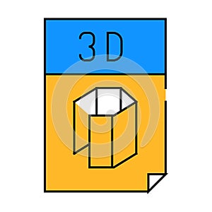 computer file for printing on printer icon color illustration