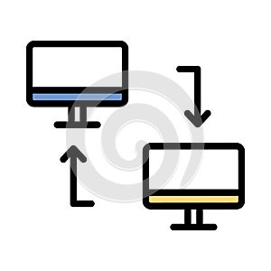 Computer fill inside vector icon which can easily modify or edit