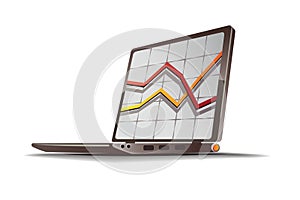 Computer financial vector illustration