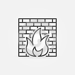 Computer firewall vector concept icon in outline style