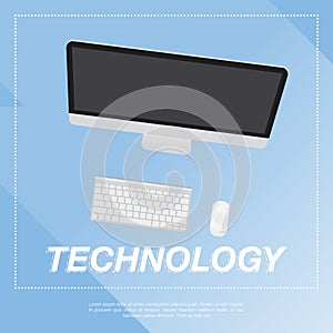 Computer flat illustration. photo