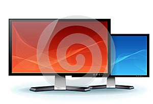 Computer Flat LCD Plasma Monitor Display vector