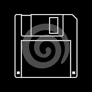 Floppy disk (diskette) icon. Symbol of conservation or information.