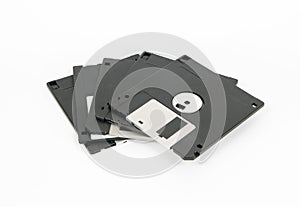 Computer floppy disks isolated on white background