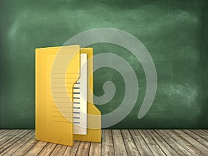 Computer Folder File on Chalkboard Background