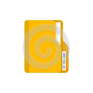 Computer folder icon in flat style. Document archive vector illustration on isolated background. Portfolio sign business concept