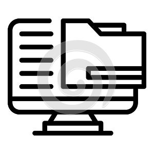 Computer folder icon outline vector. Cms development
