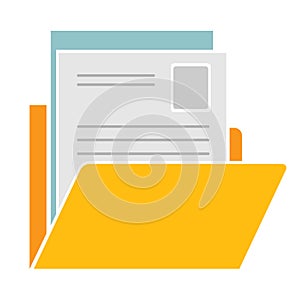 Computer folder icon-storage symbol-data illustration-directory. Vector illustration