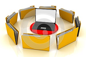 Computer and folders