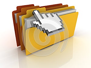 Computer Folders with Mouse Coursor