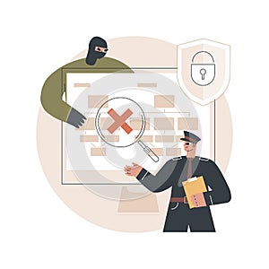 Computer forensics abstract concept vector illustration.