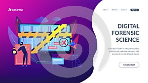 Computer forensics concept landing page