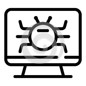 Computer fraud bug icon, outline style
