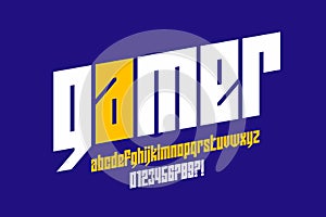 Computer game lowercase style font