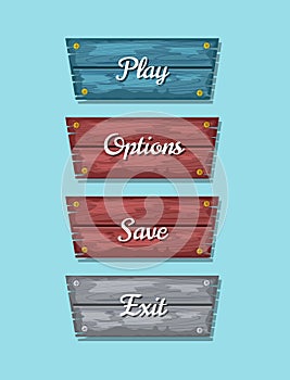 Computer game menu interface cartoon collection