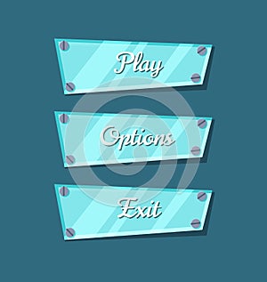 Computer game menu interface cartoon collection