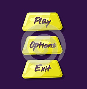 Computer game menu navigation objects collection