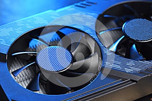Computer gaming GPU graphic card with fan photo