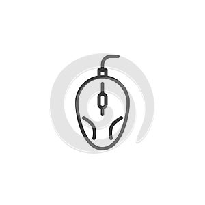 Computer gaming mouse line icon
